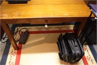 Wooden Desk & Computer Bag