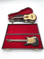 (2) Miniature Acoustic and Electric Guitars and