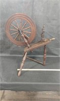 Early Primitive Wooden Spinning Wheel
