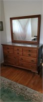 Kling 10 drawer cherry dresser with mirror