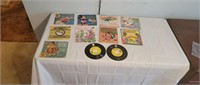 Vintage 45 Records and Little Golden Book