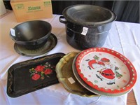 GRANITEWARE  CANNER, BOWLS &TRAYS