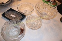 Lead crystal bowls, trays