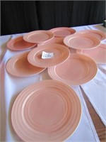 LUXTER WARE 11 PINK DINNER PLATES