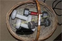 Basket of hand weights