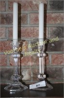4 glass candle sticks