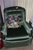 Green crushed  velvet chair