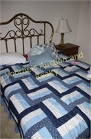 Queen bed with box springs, mattress,&