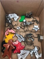 lot of holiday cookie cutters