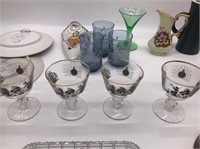 Collector plates, McCoy pottery, juice glasses,