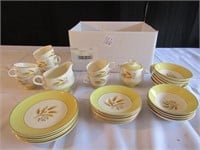 large set autumn gold wheat dishes 50+ PIECES