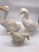 Ceramic geese and plaster goose