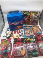 Hot wheels case and cars , action figures