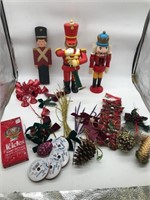 Vintage nutcrackers and holiday figurines