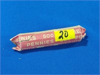 1 roll Wheat pennies mixed dates 1950's