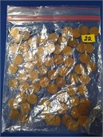 65 Copper wheat pennies mixed dates