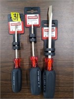 3pc Craftsman Cushion Grip Flathead Screwdriver