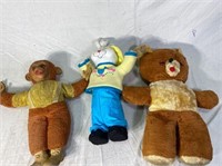 Three stuffed animals
