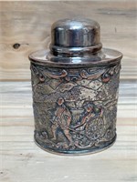 Barbour Silver Silverplate Over Copper Tea Caddy