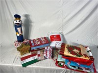 Holiday gift bags, snow blanket, holiday boxes,