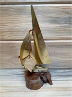 Beautiful Sailboat Sculpture by Yosi Signed