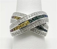 Effy 3 Cts Sapphire Diamond Ring 14 Kt