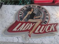 bud light lady luck sign