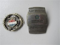 chrysler fire marshal badge & harley item