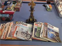 old cycle magazines & trophy
