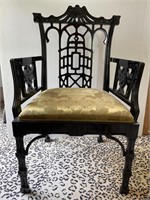 Pair Chinese Chippendale style chairs