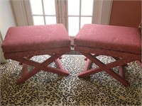 Pair of upholstered stools