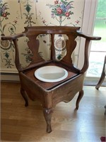Antique corner necessary chair
