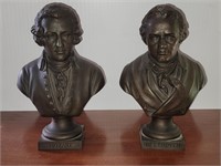 Pair Metal busts