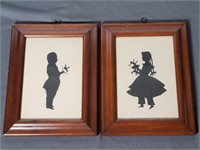Pair of framed silhouettes