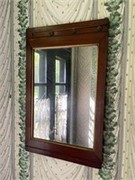 Antique mahogany wall mirror with brass