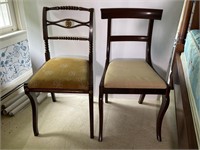 Lot of two antique side chairs