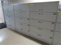 (3) 5-Drawer Lateral File Cabinets