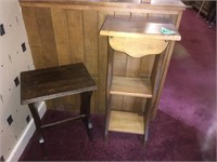 2 small wood tables