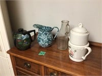 enamel pitcher, teapots