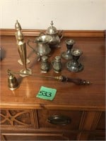 silver tea set, s&p & more