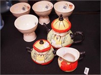 Three-piece small Oriental child's tea set in the