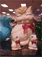 Puss N Boots art pottery cookie jar