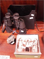 Pair of binoculars with case,