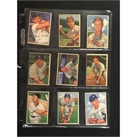 9 1952 Bowman Baseball Cards