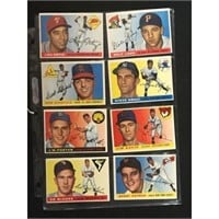 8 1955 Topps Baseball Cards Crease Free