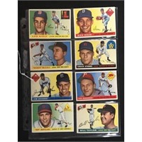 8 1955 Topps Baseball Cards Crease Free