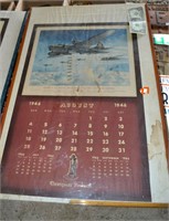 1946 Framed Calendar Page - U.S. Army B-17
