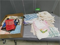 Box of towels, wash cloths and other linens
