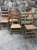 Six Pack Antique Farm Chairs Lot 1
