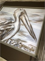 Nice Framed Modern Pelican Print